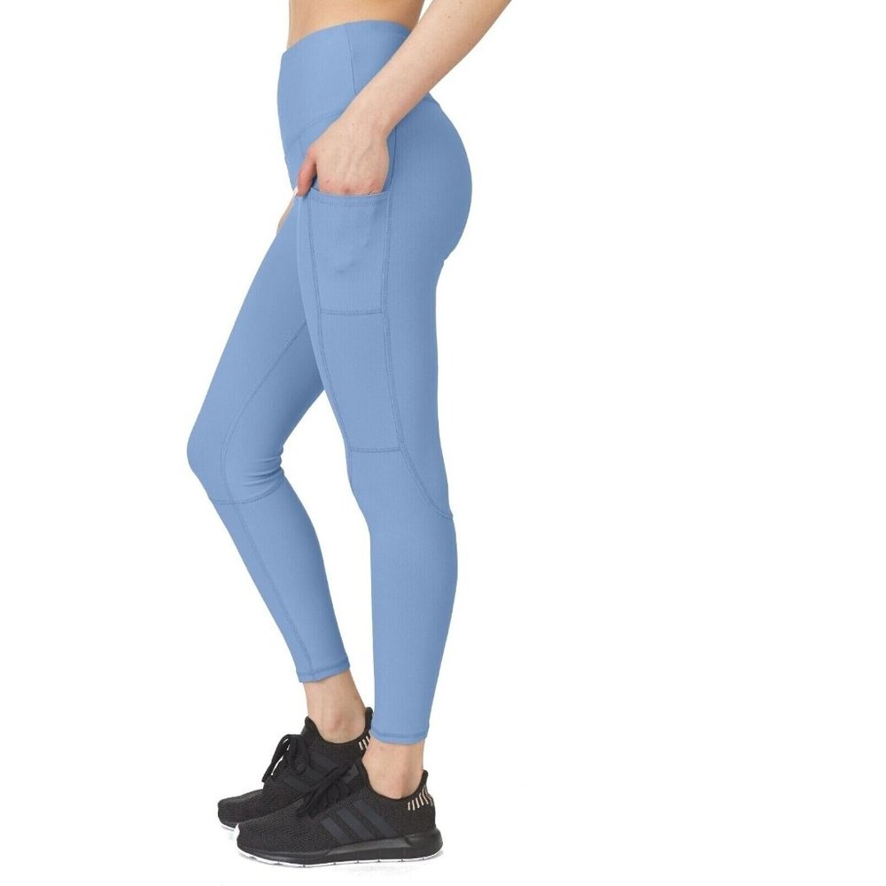 X by Gottex Leggings Size XS Becky Ankle Pockets Periwinkle Blue High Rise Waist - Picture 9 of 10